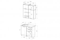 Кухонный гарнитур Дюна мини, 100 см