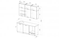 Кухонный гарнитур Дюна макси 2, 180 см (ПМ)