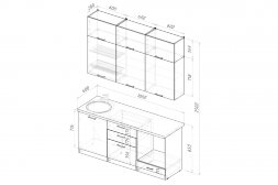 Кухонный гарнитур Дюна макси, 180 см 