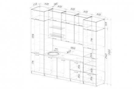Кухонный гарнитур Дюна экстра, 300 см  