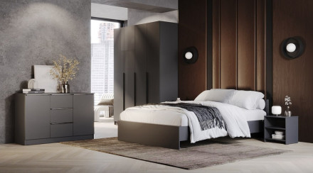 Шкаф 2-х створчатый Элегант, Графит 