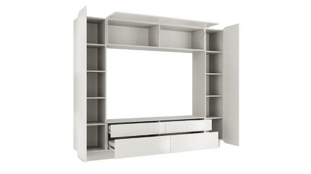 Стенка для гостиной Лаванда-2, белый глянец  