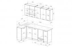 Кухонный гарнитур Глория прайм 2 400, 110х200 см