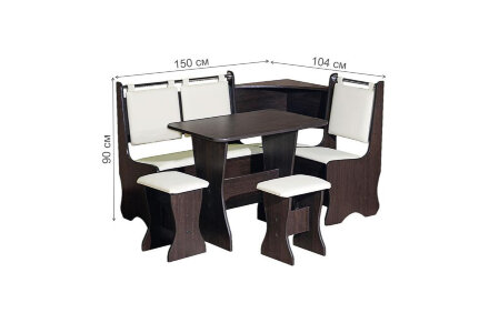 Кухонный уголок Аленка-15 (комплект со столом и табуретами) венге / терра 101  