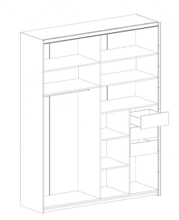 Шкаф с раздвижными дверями с обрамлением Глазго 