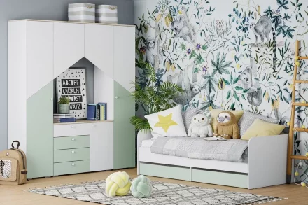 Модульная детская Банни 3, макарун   