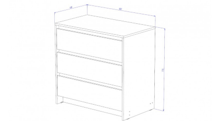 Комод 3 ящика Бостон, Анкор светлый 