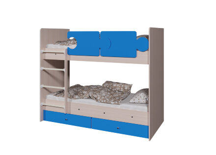 Кровать двухъярусная Тетрис, Дуб млечный  / Ирис 