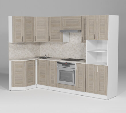 Кухонный гарнитур Лира гранд прайм, 260х140 см 