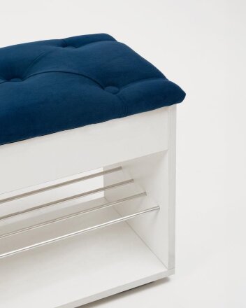 Тумба для обуви Лина, белый / синий 