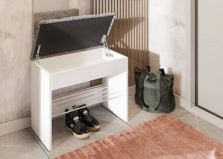 Тумба для обуви Лина, белый / синий 