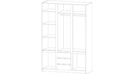 Шкаф 3-х створчатый Бостон, дуб Вотан 